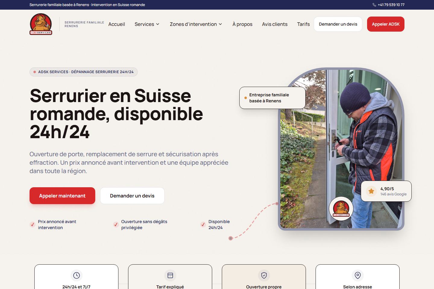 Aperçu du site ADSK Services