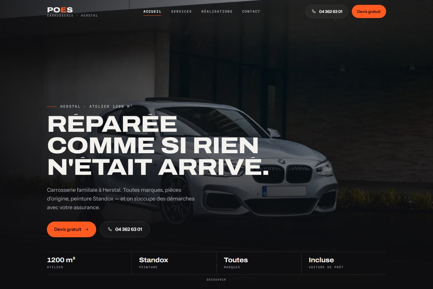Aperçu du site Carrosserie Poes