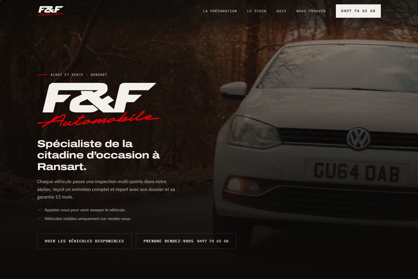 Aperçu du site F&F Automobile