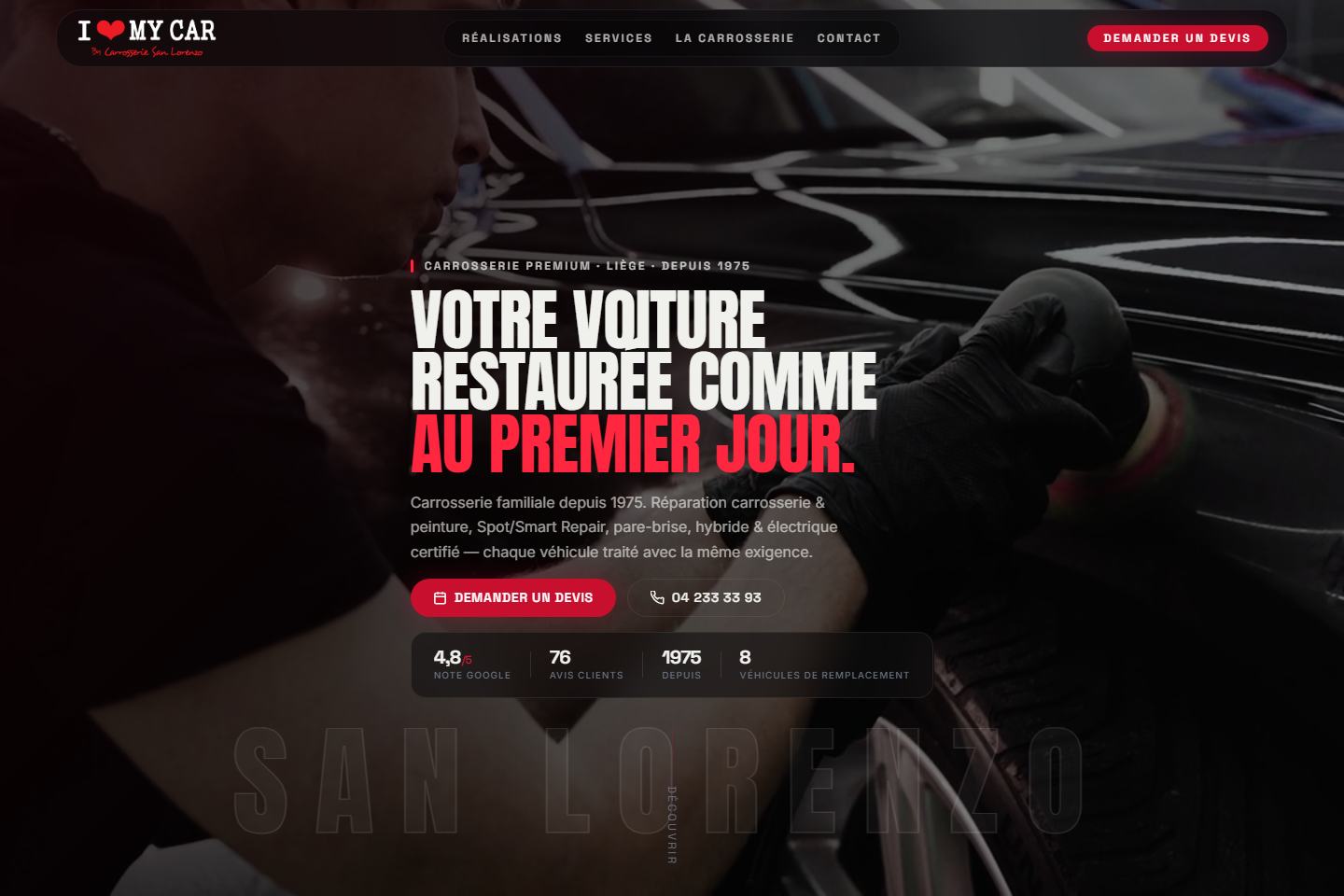Aperçu du site Carrosserie San Lorenzo