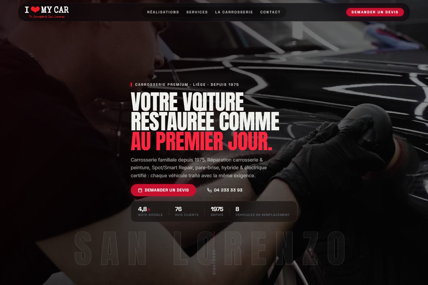 Aperçu du site Carrosserie San Lorenzo
