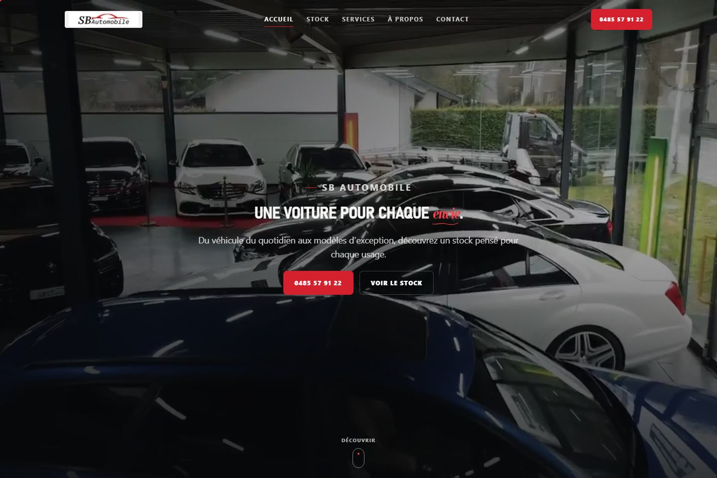 Aperçu du site SB Automobile