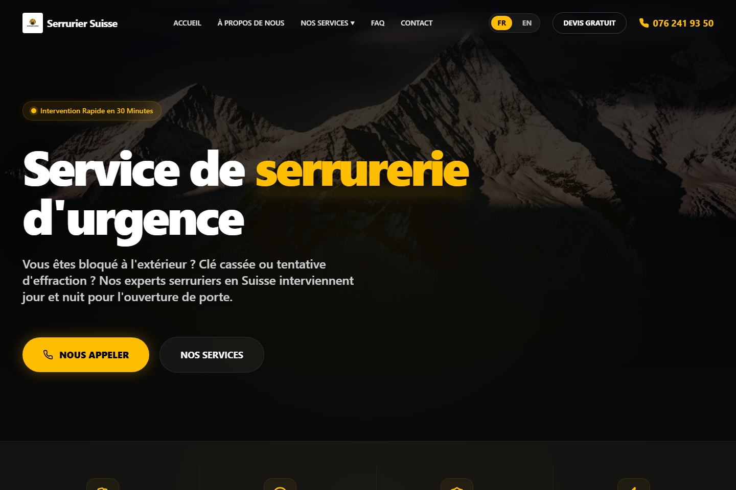 Aperçu du site Serrurier Suisse